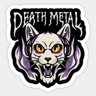 Death Metal Satanic Baphomet Cat Sticker